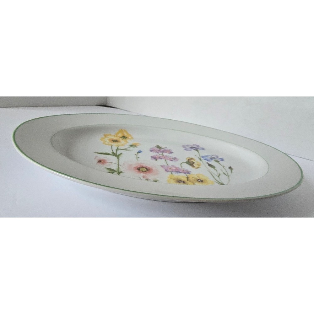 Jardin Vanessa Fine China Oval Serving Platter Wildflower Floral Japan 12 Inch